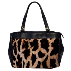 Giraffe Texture Yellow And Brown Spots On Giraffe Skin Office Handbags by Nexatart