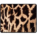 Giraffe Texture Yellow And Brown Spots On Giraffe Skin Fleece Blanket (Medium)  60 x50  Blanket Front