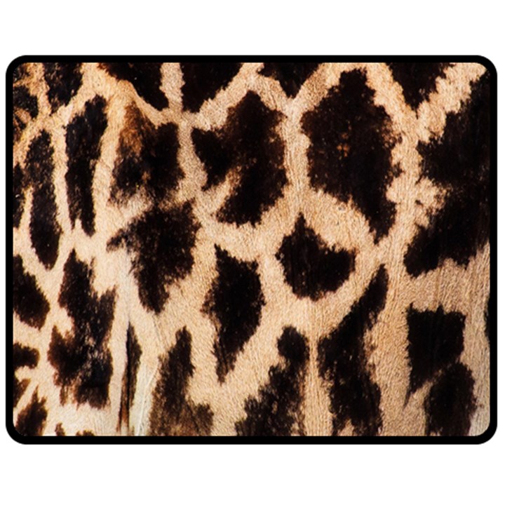 Giraffe Texture Yellow And Brown Spots On Giraffe Skin Fleece Blanket (Medium) 