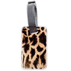 Giraffe Texture Yellow And Brown Spots On Giraffe Skin Luggage Tags (two Sides) by Nexatart