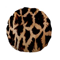 Giraffe Texture Yellow And Brown Spots On Giraffe Skin Standard 15  Premium Round Cushions by Nexatart