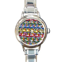 The Eye Of Osiris As Seen On Mediterranean Fishing Boats For Good Luck Round Italian Charm Watch by Nexatart