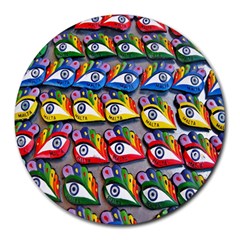 The Eye Of Osiris As Seen On Mediterranean Fishing Boats For Good Luck Round Mousepads by Nexatart