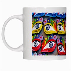 The Eye Of Osiris As Seen On Mediterranean Fishing Boats For Good Luck White Mugs by Nexatart