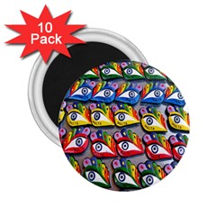 The Eye Of Osiris As Seen On Mediterranean Fishing Boats For Good Luck 2 25  Magnets (10 Pack) 