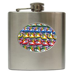 The Eye Of Osiris As Seen On Mediterranean Fishing Boats For Good Luck Hip Flask (6 Oz) by Nexatart