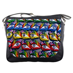 The Eye Of Osiris As Seen On Mediterranean Fishing Boats For Good Luck Messenger Bags by Nexatart