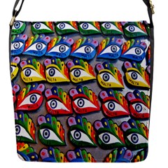 The Eye Of Osiris As Seen On Mediterranean Fishing Boats For Good Luck Flap Messenger Bag (s) by Nexatart