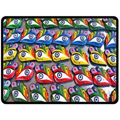 The Eye Of Osiris As Seen On Mediterranean Fishing Boats For Good Luck Double Sided Fleece Blanket (large)  by Nexatart