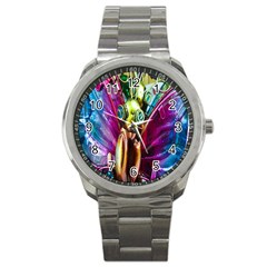 Magic Butterfly Art In Glass Sport Metal Watch by Nexatart