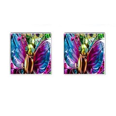 Magic Butterfly Art In Glass Cufflinks (square) by Nexatart