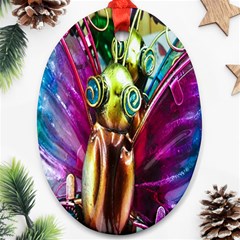 Magic Butterfly Art In Glass Oval Ornament (two Sides) by Nexatart