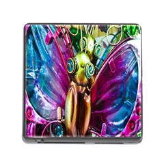 Magic Butterfly Art In Glass Memory Card Reader (square) by Nexatart