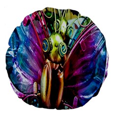 Magic Butterfly Art In Glass Large 18  Premium Flano Round Cushions by Nexatart