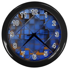 Glass Abstract Art Pattern Wall Clocks (black) by Nexatart