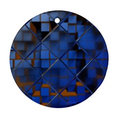 Glass Abstract Art Pattern Round Ornament (two Sides) by Nexatart