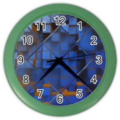 Glass Abstract Art Pattern Color Wall Clocks by Nexatart