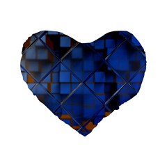 Glass Abstract Art Pattern Standard 16  Premium Heart Shape Cushions by Nexatart