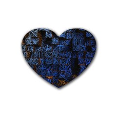 Background Abstract Art Pattern Rubber Coaster (heart)  by Nexatart