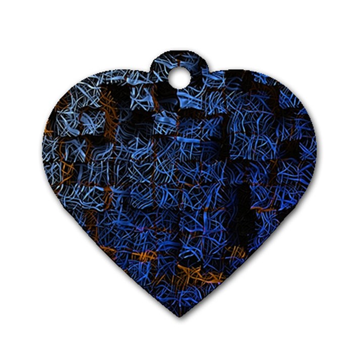 Background Abstract Art Pattern Dog Tag Heart (Two Sides)