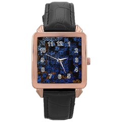 Background Abstract Art Pattern Rose Gold Leather Watch  by Nexatart