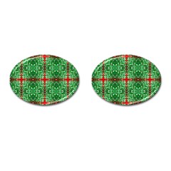 Geometric Seamless Pattern Digital Computer Graphic Cufflinks (oval) by Nexatart