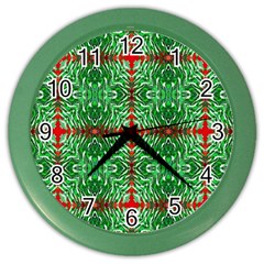 Geometric Seamless Pattern Digital Computer Graphic Color Wall Clocks by Nexatart