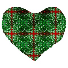 Geometric Seamless Pattern Digital Computer Graphic Large 19  Premium Heart Shape Cushions by Nexatart