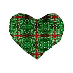 Geometric Seamless Pattern Digital Computer Graphic Standard 16  Premium Flano Heart Shape Cushions by Nexatart