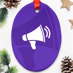 Announce Sing White Blue Ornament (oval)