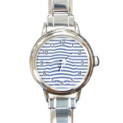 Animals Illusion Penguin Line Blue White Round Italian Charm Watch by Mariart