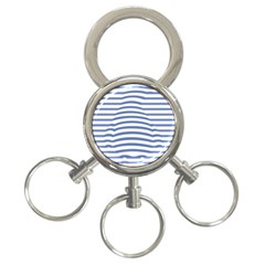 Animals Illusion Penguin Line Blue White 3-ring Key Chains by Mariart