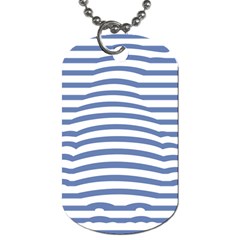 Animals Illusion Penguin Line Blue White Dog Tag (one Side) by Mariart