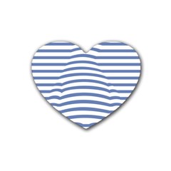 Animals Illusion Penguin Line Blue White Heart Coaster (4 Pack)  by Mariart