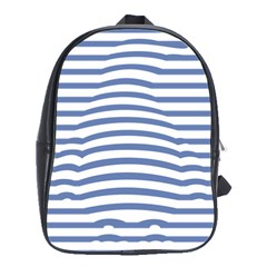 Animals Illusion Penguin Line Blue White School Bags(large)  by Mariart