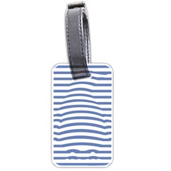 Animals Illusion Penguin Line Blue White Luggage Tags (one Side)  by Mariart