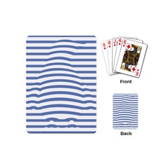 Animals Illusion Penguin Line Blue White Playing Cards (mini)  by Mariart