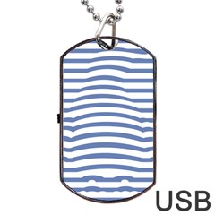 Animals Illusion Penguin Line Blue White Dog Tag Usb Flash (two Sides) by Mariart