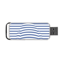 Animals Illusion Penguin Line Blue White Portable Usb Flash (one Side) by Mariart