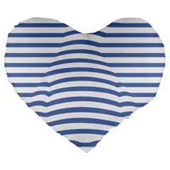 Animals Illusion Penguin Line Blue White Large 19  Premium Flano Heart Shape Cushions by Mariart