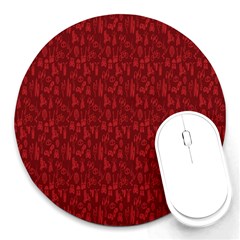 Bicycle Guitar Casual Car Red Round Mousepads