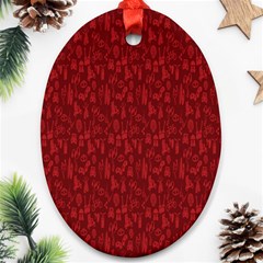 Bicycle Guitar Casual Car Red Ornament (oval) by Mariart