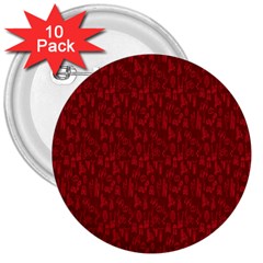 Bicycle Guitar Casual Car Red 3  Buttons (10 Pack) 