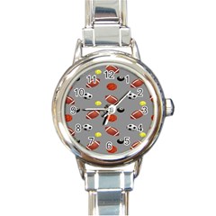 Balltiled Grey Ball Tennis Football Basketball Billiards Round Italian Charm Watch by Mariart