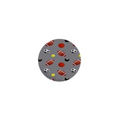 Balltiled Grey Ball Tennis Football Basketball Billiards 1  Mini Magnets by Mariart