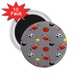 Balltiled Grey Ball Tennis Football Basketball Billiards 2.25  Magnets (10 pack)  Front