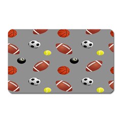 Balltiled Grey Ball Tennis Football Basketball Billiards Magnet (rectangular) by Mariart