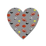 Balltiled Grey Ball Tennis Football Basketball Billiards Heart Magnet Front