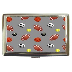 Balltiled Grey Ball Tennis Football Basketball Billiards Cigarette Money Cases by Mariart