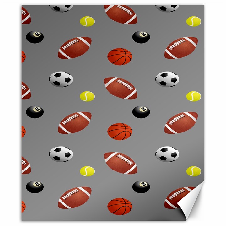 Balltiled Grey Ball Tennis Football Basketball Billiards Canvas 20  x 24  